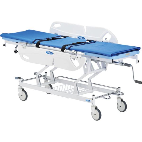 ストレッチャー 移乗機能付ストレッチャー NBST-215 トータルロックキャスター付 （幅63.5×奥行196.5×高さ51〜91cm） 日進医療器 │ 担架 搬送 病院 施設 介護