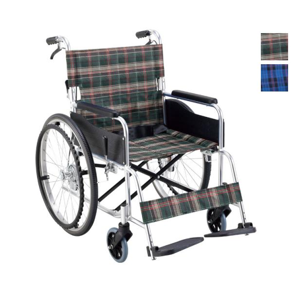 他サイト： 車椅子 折りたたみ 背折れ 介助ブレーキ付き リーズナブル アルミ自走用車いす セレクト KS50（ワイド＆ノーパンクタイヤ仕様） KS50M-46 マキテック │ 介護の商品画像