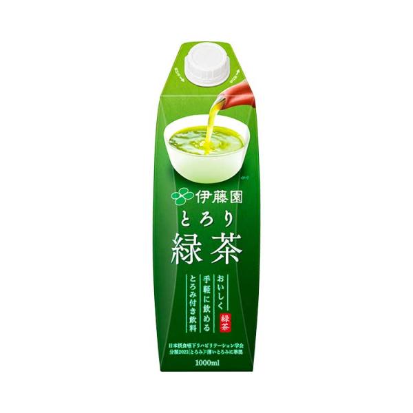 伊藤園 とろみ付き とろり緑茶 紙パック 1000ml×6本 送料無料