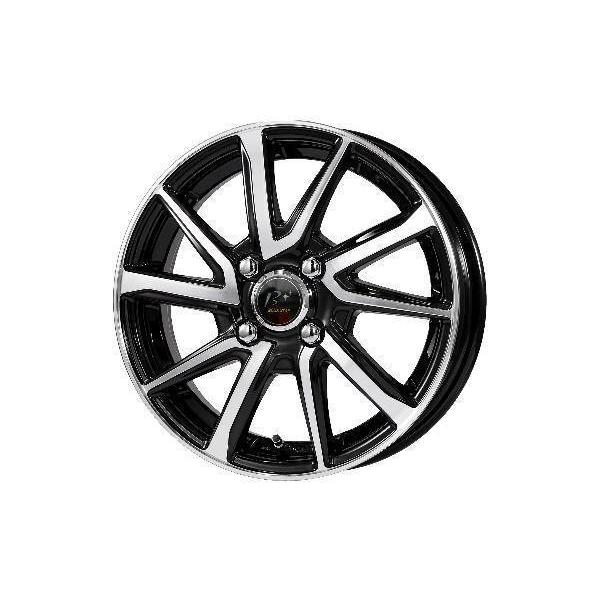 【送料無料】ブルースターＧ０１＋　15インチ 5.5Ｊ P.C.D:100 4穴 インセット：50 ブラックポリッシュ４本セット