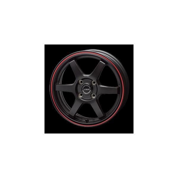 【送料無料】J-TECH S6ブラックエディション15インチ5.5Ｊ P.C.D:100 4穴 インセット：43 ディスク面突出量：0ｍｍ　4本セット価格