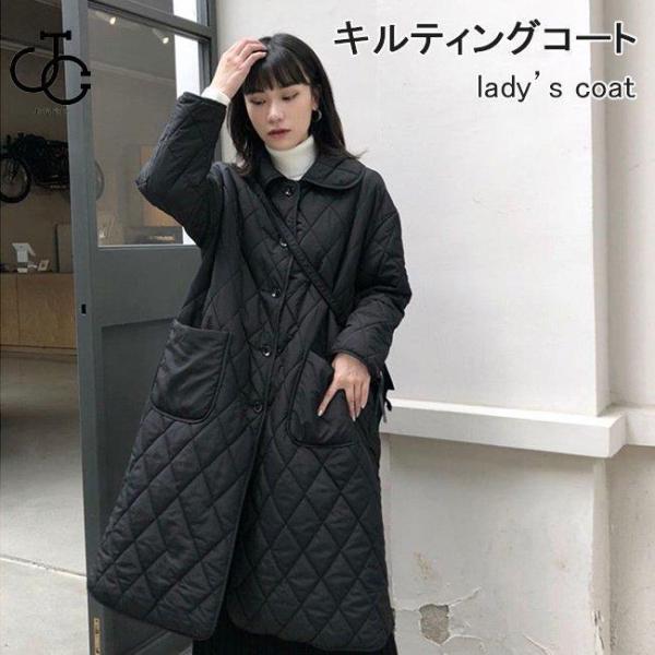 キルティングコート レディース 冬 コート 中綿 軽薄 中綿コート