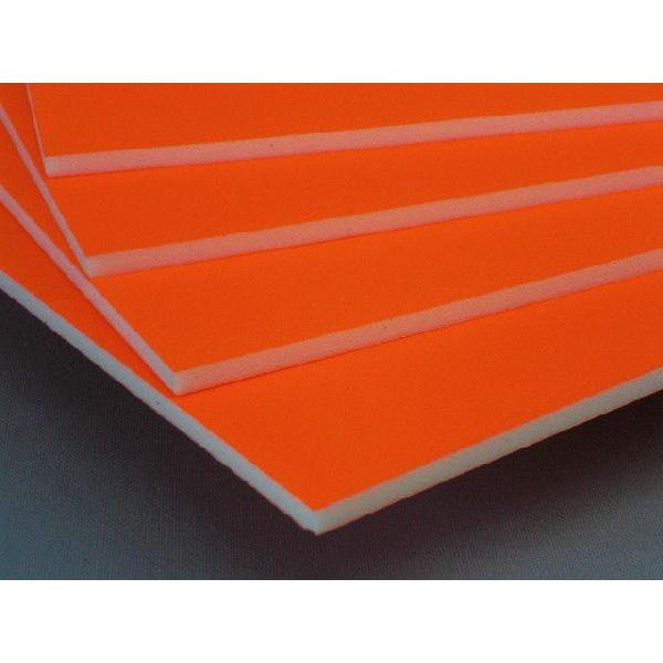 スチレンボード 7mm カラーボード （蛍光レッド） 3x6判 （20枚入り