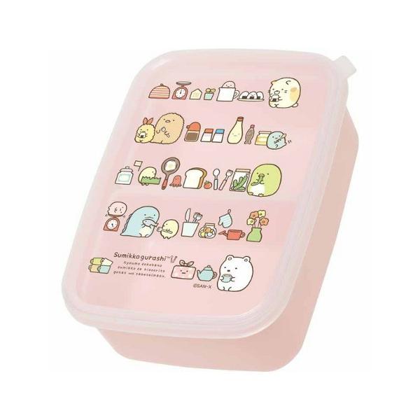 お弁当派にピッタリ！小分けにできる中子2個付き☆電子レンジ加熱OK！素材：ポリプロピレン製ケース（中子2個付）、EV樹脂製フタサイズ：約150×110×50mm