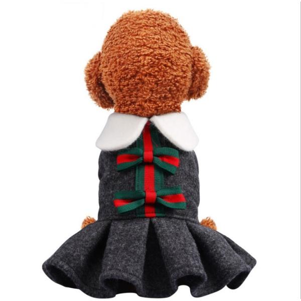 犬 服 犬の服 ペット服 ドッグウェア リボン 可愛い 秋冬 保温防寒 二脚 小中型犬　メール便対応