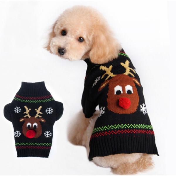 犬の服 クリスマス トナカイ セーター 秋冬服　ドッグウェア　4サイズ選択可能 メール便対応 Panni