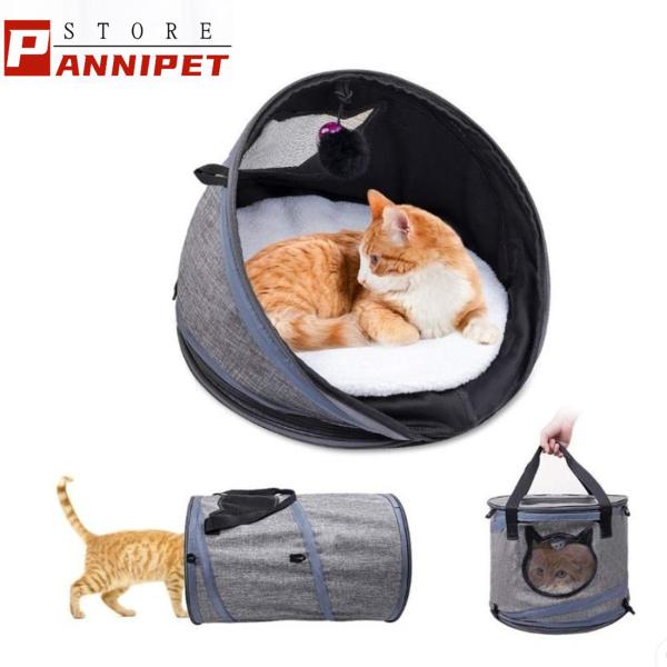 ペットキャリーバッグ 猫キャリー 猫ベッド トンネル 3IN1多機能 折りたたみ可 携帯しやすい 通気性抜群 旅行 通院 アウトドア お出かけバック :SHYMCBS:PanniPet 通販 大人気ペットバッグ キャットバッグ 多機能スペースバッグ ポータブルで通気性ある猫用トイレ用品 外出用の猫用ケージ