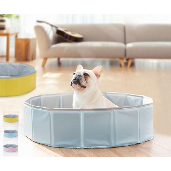 ペット用 プール バスグッズ バスプール 犬猫 お風呂用品 折り畳み 中小型犬適用 丈夫 防水 80*20cm
