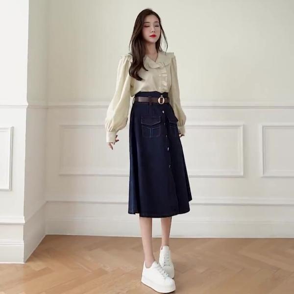 専用⭐︎ まとめ売り⭐︎トップス　ロングスカート　パンツ　ジーンズ⭐︎Mサイズ デニムスカート スカート ロング 細見え デニム レディース