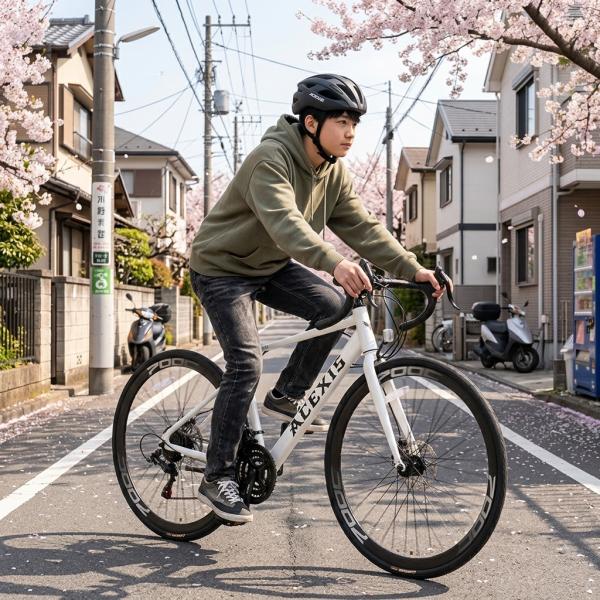 ACEXIS ロードバイク 自転車 シマノ21段変速 アルミフレーム 適応身長