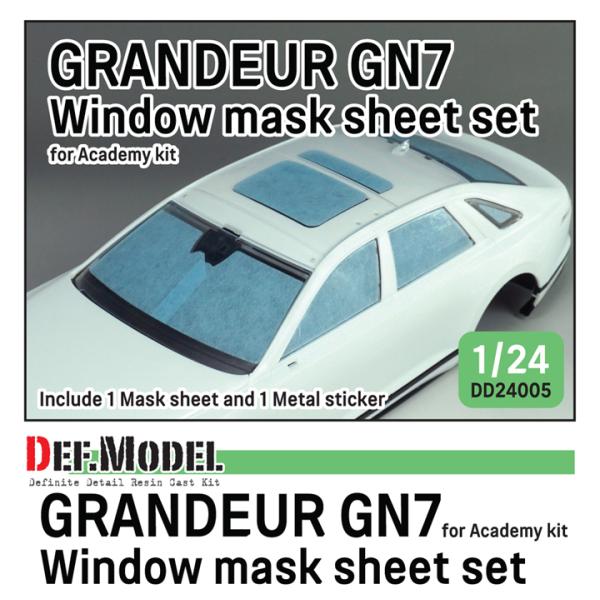 DEFモデル DD24005 1/24 ヒュンダイ グレンジャー GN7用 窓枠マスキングシート／ロゴ・メタルステッカーセット（アカデミー製1/24キット用）
