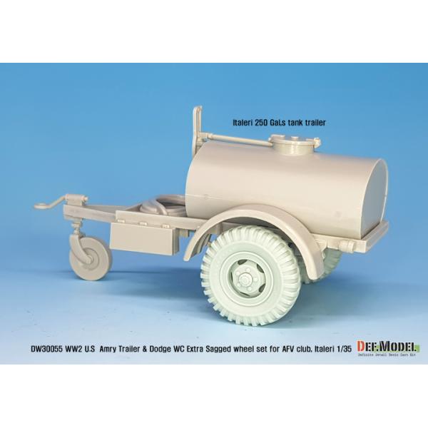 DEFモデル DW30055 1/35 WWII アメリカ トレイラー&ダッジ WC エキストラ 自重変形ホイールセット (WC6x6, M101 トレイラー用)