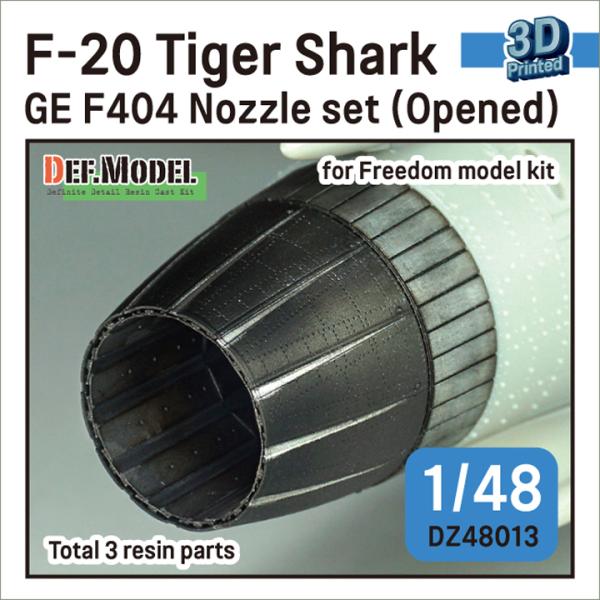 DEFモデル DZ48013 1/48 F-20 タイガーシャーク GE YF404-100 排気ノズル オープン (フリーダムモデル用)