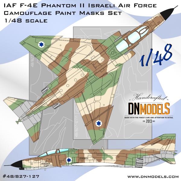 DNモデル 48/827-127 1/48 IAF F-4E ファントム II イスラエル空軍迷彩塗装マスクセット