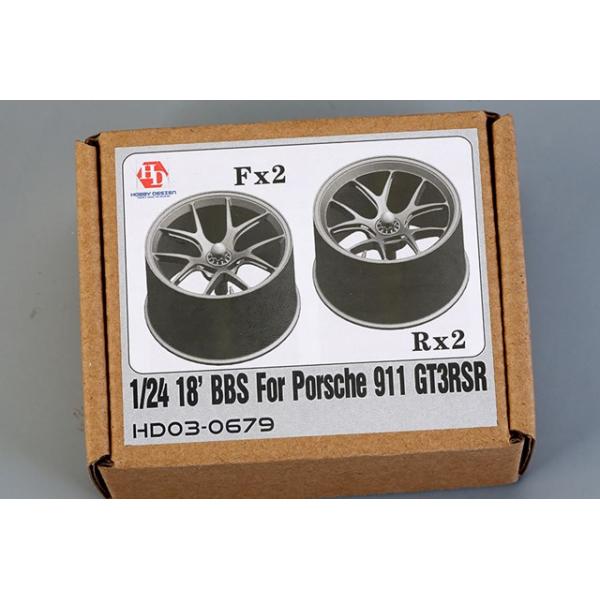 ホビーデザイン HD03-0679 1/24 18インチ BBS ポルシェ 911 GT3 RSR ホイール用（3Dプリント）（レジン+デカール）