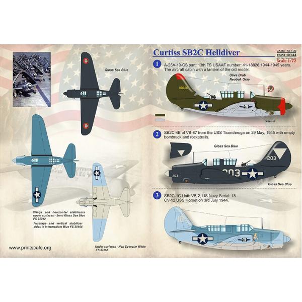 プリントスケール 72-139 1/72 カーチス SB2C ヘルダイバー