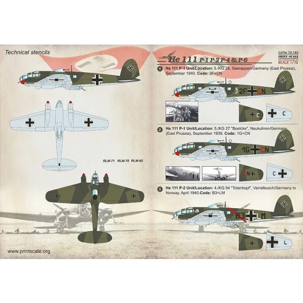 プリントスケール 72-163 1/72 ハインケル He111 : ホビー