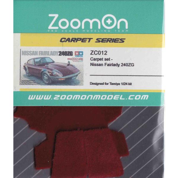 ZoomOn ZC012 1/24 カーペットセット - ニッサン フェアレディ 240ZG - ワインレッド(タミヤ用)