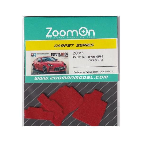 ZoomOn ZC015 1/24 カーペットセット - トヨタ GR86・スバル BRZ - レッド（タミヤ用）