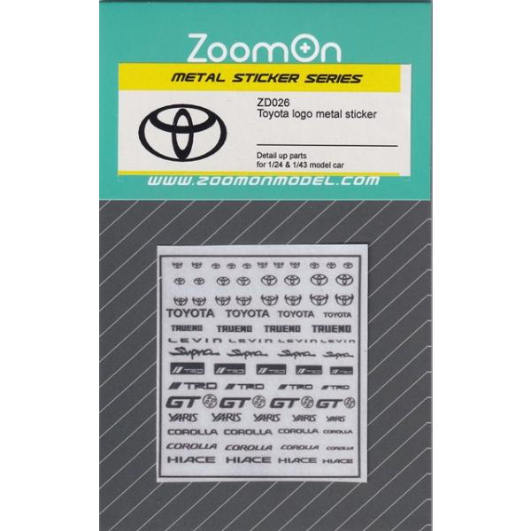 ZoomOn ZD026 1/24 - 1/43 トヨタ ロゴ メタルステッカー (A