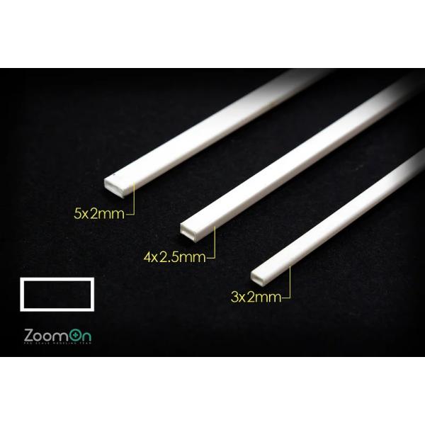 ZoomOn ZT009 1/24 長方形プラスチック棒 セット (中空)250mm