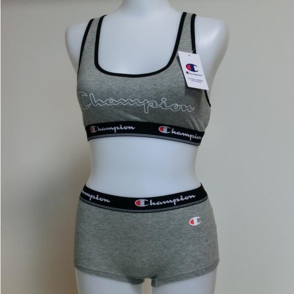 Champion - チャンピオン comfort layer セット スポーツ ブラ スパッツ Champion グレー/黒 【M/L】 Champion チャンピオン スポブラ