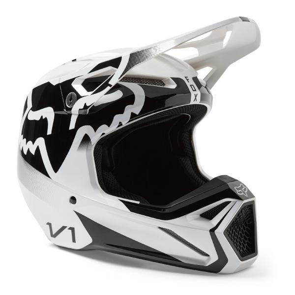 FOX オフロードヘルメット YOUTH V1 HELMET LEED BLACK/WHITE リード  