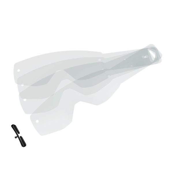 メーカー名： SCOTT / スコット商品名： ワークス ティアオフ(20枚入り) プライマル/スプリットOTGカラー： クリア適合モデル： スコット プライマル、スプリットOTG前走者の跳ね上げた泥等がゴーグルに付着し視界を遮るのを防止す...