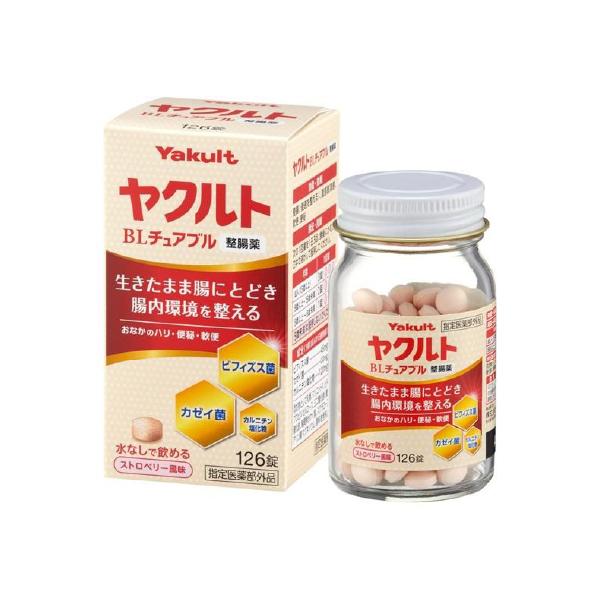 ヤクルトBLチュアブル整腸薬 126錠［指定医薬部外品］生きたまま腸に届き、腸内環境を整える整腸薬ヤクルトBLチュアブル整腸薬は ビフィズス菌 と カゼイ菌 を配合し、生きたまま腸に届いて腸内環境を広く整えます。さらに、 カルニチン塩化物 ...