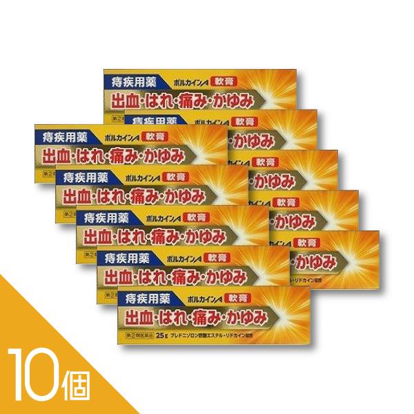 痔による痛み・かゆみに即効ケア・局所麻酔成分「リドカイン」配合でつらい痛みを鎮める・患部に直接届く注入軟膏タイプで、使いやすく衛生的・1本ずつの使い切りタイプ（2g×10本）ボルカインAX注入軟膏は，激しい痔の痛み・かゆみ・出血等の諸症状に...