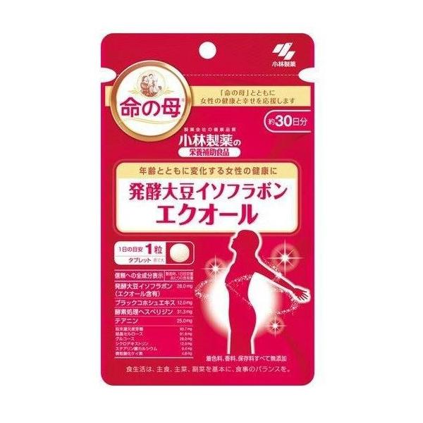 小林製薬 エクオール 30粒 メール便 命の母 発酵大豆イソフラボン サプリ tk10