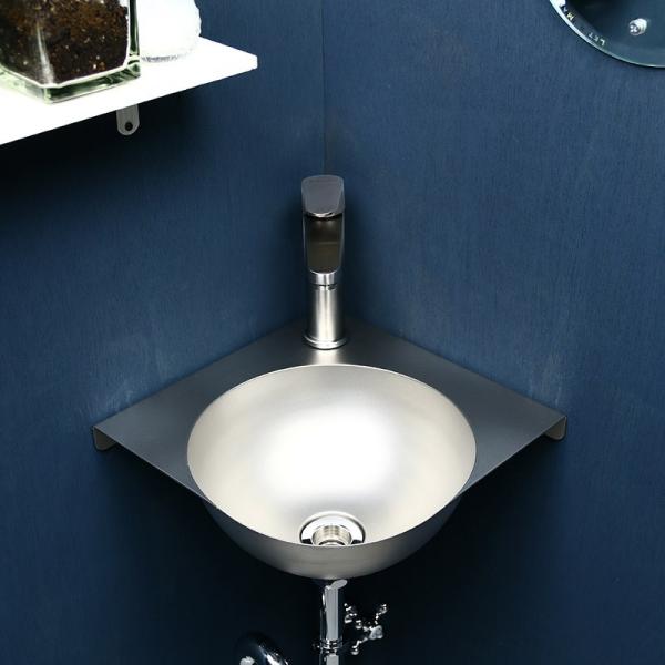 ステンレスボウル一体型コーナーカウンター ブレスト仕上げ トイレなどの省スペースに合う小型手洗い器 Buyee 日本代购平台 产品购物网站大全 Buyee一站式代购 Bot Online
