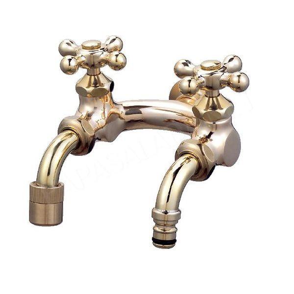 二口 万能自在水栓 U型 ブラス おしゃれ 屋外 庭 蛇口 ホース栓 G7 Msu B 個性派水回りショップ パパサラダ 通販 Yahoo ショッピング