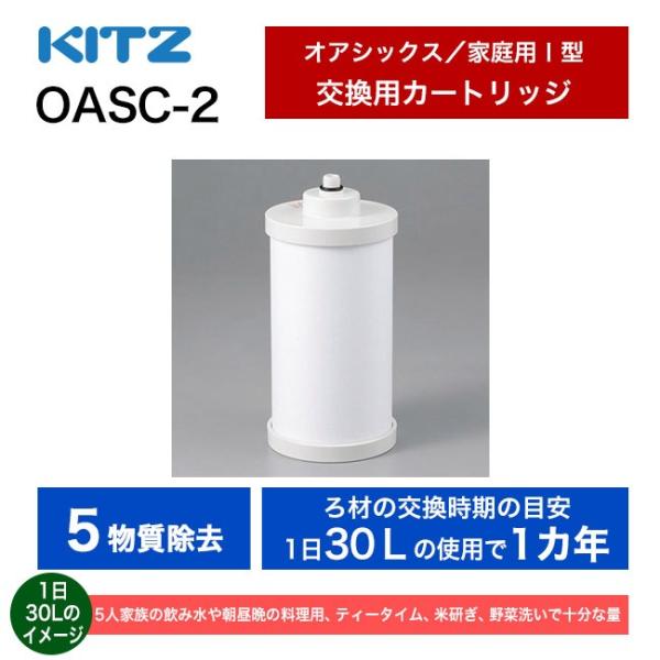 KITZ OASICSフィルターカートリッジ OASC-2 標準タイプ✖️2個 OASC-2 キッツマイクロフィルター 正規品 オアシックス I形浄水