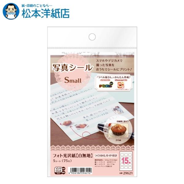 エーワン A-one 紙の専門店 松本洋紙店 写真シール Small 29621 印刷紙 印刷用紙