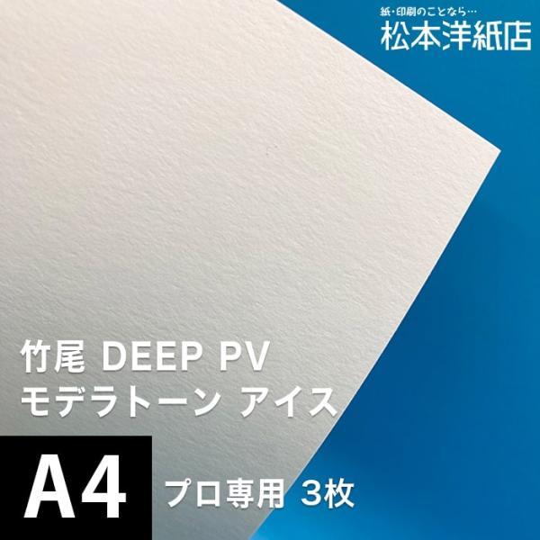 竹尾 DEEP PV モデラトーン アイス A4サイズ：3枚 紙 絵画紙 水彩紙
