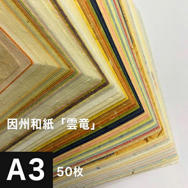 因州和紙 雲竜 A3サイズ：50枚 印刷紙 印刷用紙 松本洋紙店 : 松本洋紙 