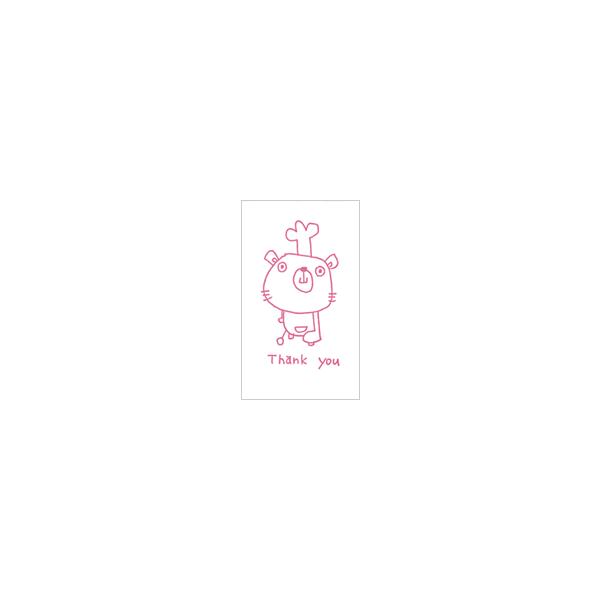 活版ミニメッセージカード inukun Thank you ピンク 10枚 メール便出荷 イラスト 言葉 小 お礼 感謝