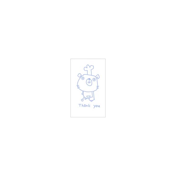 活版ミニメッセージカード inukun Thank you 水色 10枚 メール便出荷 イラスト 言葉 小 お礼 感謝