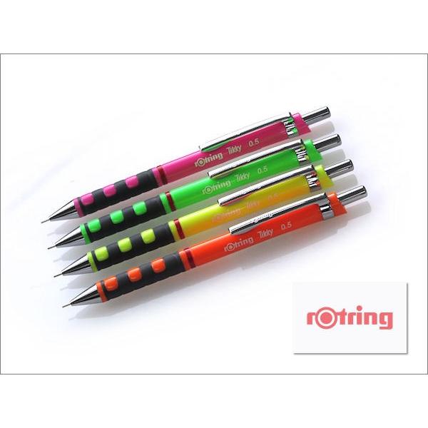 rotring　ロットリング　Tikky　ティッキー　製図用シャープペンシル　ネオンカラー4色　ポスト投函配送対応