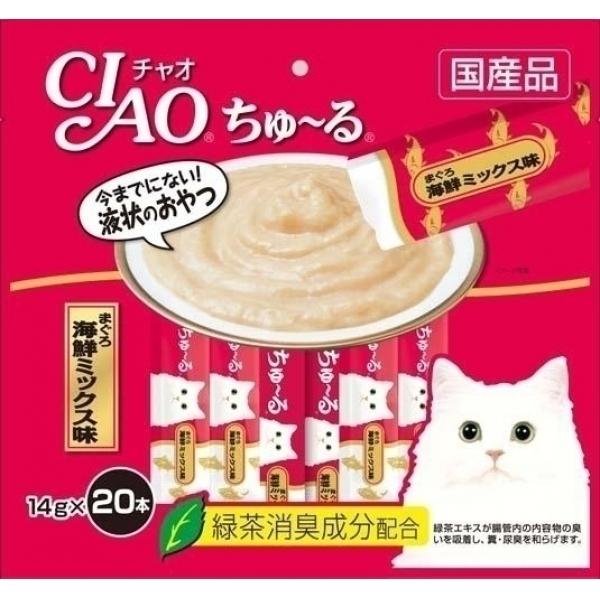INABA ちゅ〜る 猫用おやつ 0376 いなばペットフード CIAO まぐろ 海鮮