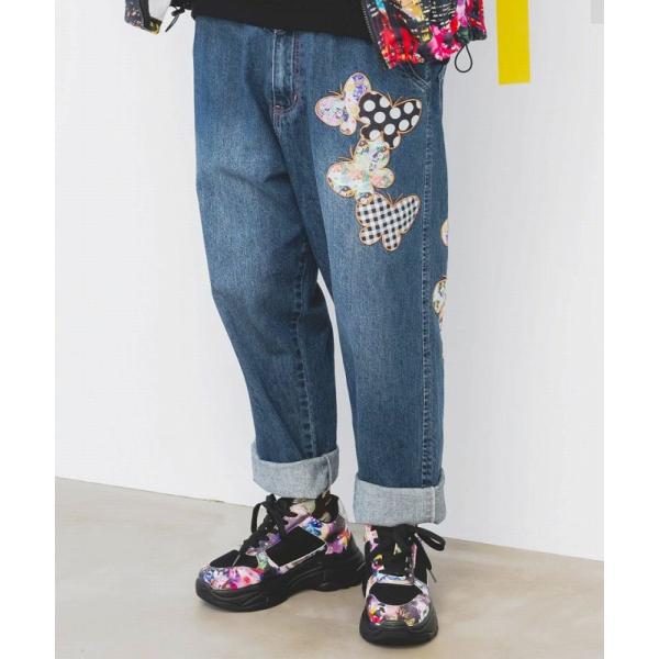 たかたか！ ScoLar パンツ SALE スカラー 143653 蝶刺繍アップリケデニム
