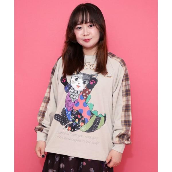 シャルロッテ⭐︎DOUDOU 異素材切替チェック柄ブルゾン 定価1.7万円 ScoLar（スカラー） トップス SALE ScoLar 153684 ネコ怪獣とチェック