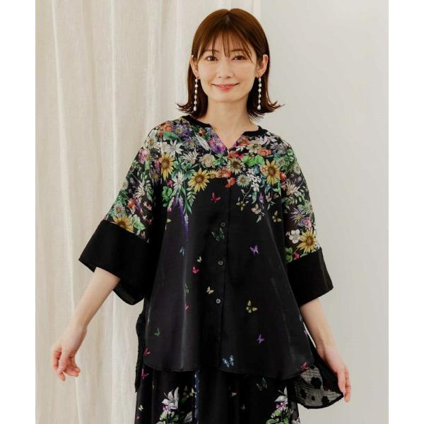 未使用　is scolar イズスカラー　シフォン重ね刺繍プルオーバー　ドルマン 未使用 is scolar イズスカラー シフォン重ね刺繍プルオーバー