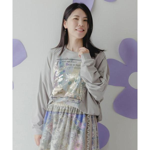 iS ScoLar トップス is イズ スカラー 552263 花蝶箔プリント 異