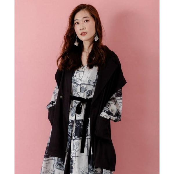 iS ScoLar - iS ScoLar 553210：リボン刺繍テーラードジレ iS ScoLar（イズスカラー） ジレ SALE is ScoLar イズ スカラー 553210