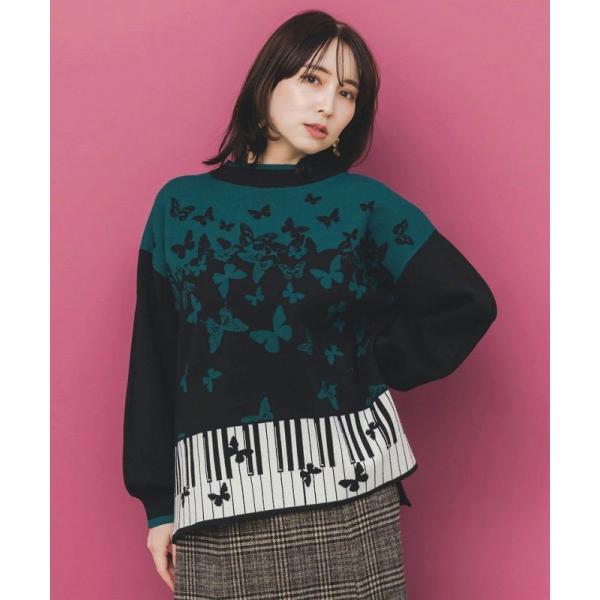 iS ScoLar（イズスカラー） ニット イズ スカラー 553262 ピアノ×蝶柄