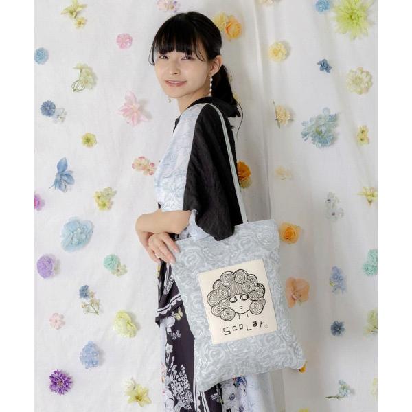 バッグ SALE ScoLar スカラー 662432 スカラーちゃん付きフラワー柄トートバッグ カジュアル レトロ 個性的 原宿系 ポイント