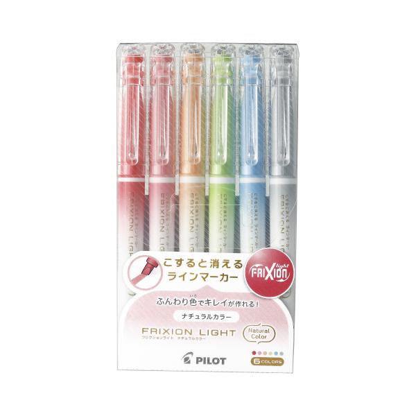 他サイト： 蛍光ペン パイロット フリクションライトナチュラルカラー　６色セット SFL-60SL-6CNの商品画像