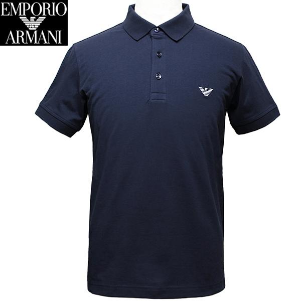 エンポリオ アルマーニ ポロシャツ メンズ 半袖 鹿の子 ネイビー サイズXL EMPORIO ARMANI BEACHWEAR 211804 4R461 06935 新品